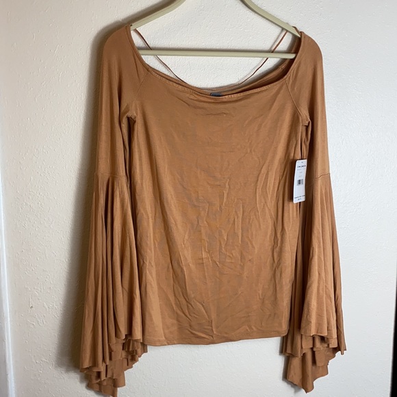 Free people birds of paradise bell sleeve top small neutral - Picture 6 of 10